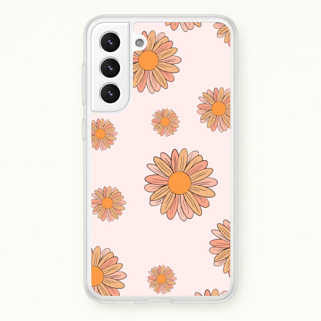 Peach Daisy  - Floral Pattern Phone Case for Galaxy S21