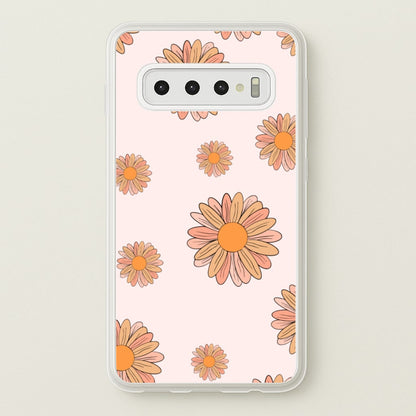 Peach Daisy  - Floral Pattern Phone Case for Galaxy S10