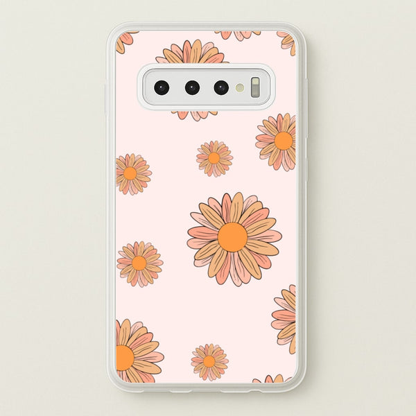 Peach Daisy  - Floral Pattern Phone Case for Galaxy S10