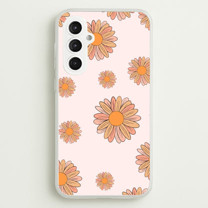 Peach Daisy  - Floral Pattern Phone Case for Galaxy S23FE
