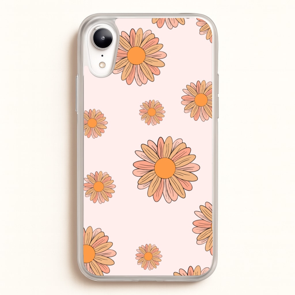 Peach Daisy  - Floral Pattern Phone Case for iPhone XR