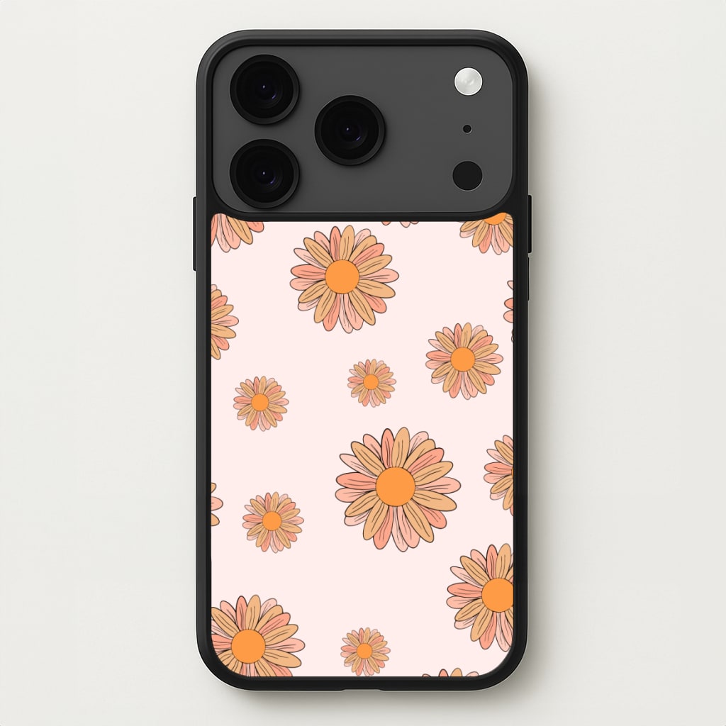 Peach Daisy Phone Case for iPhone 17 Pro