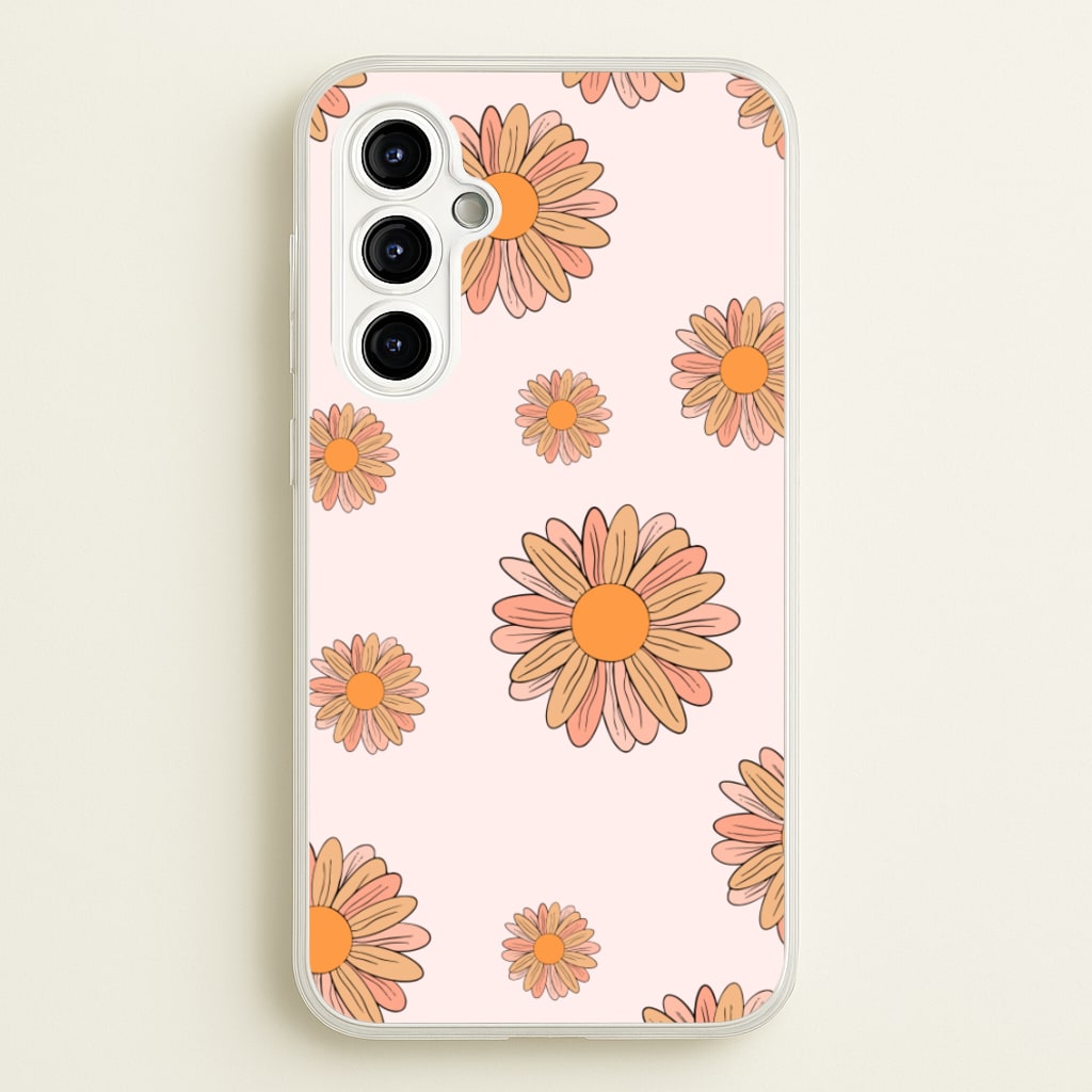 Peach Daisy  - Floral Pattern Phone Case for Galaxy A54
