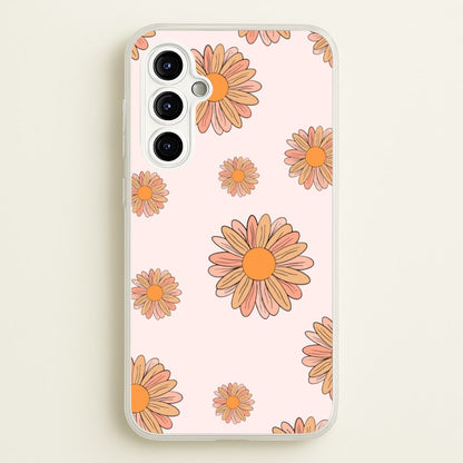 Peach Daisy  - Floral Pattern Phone Case for Galaxy A54
