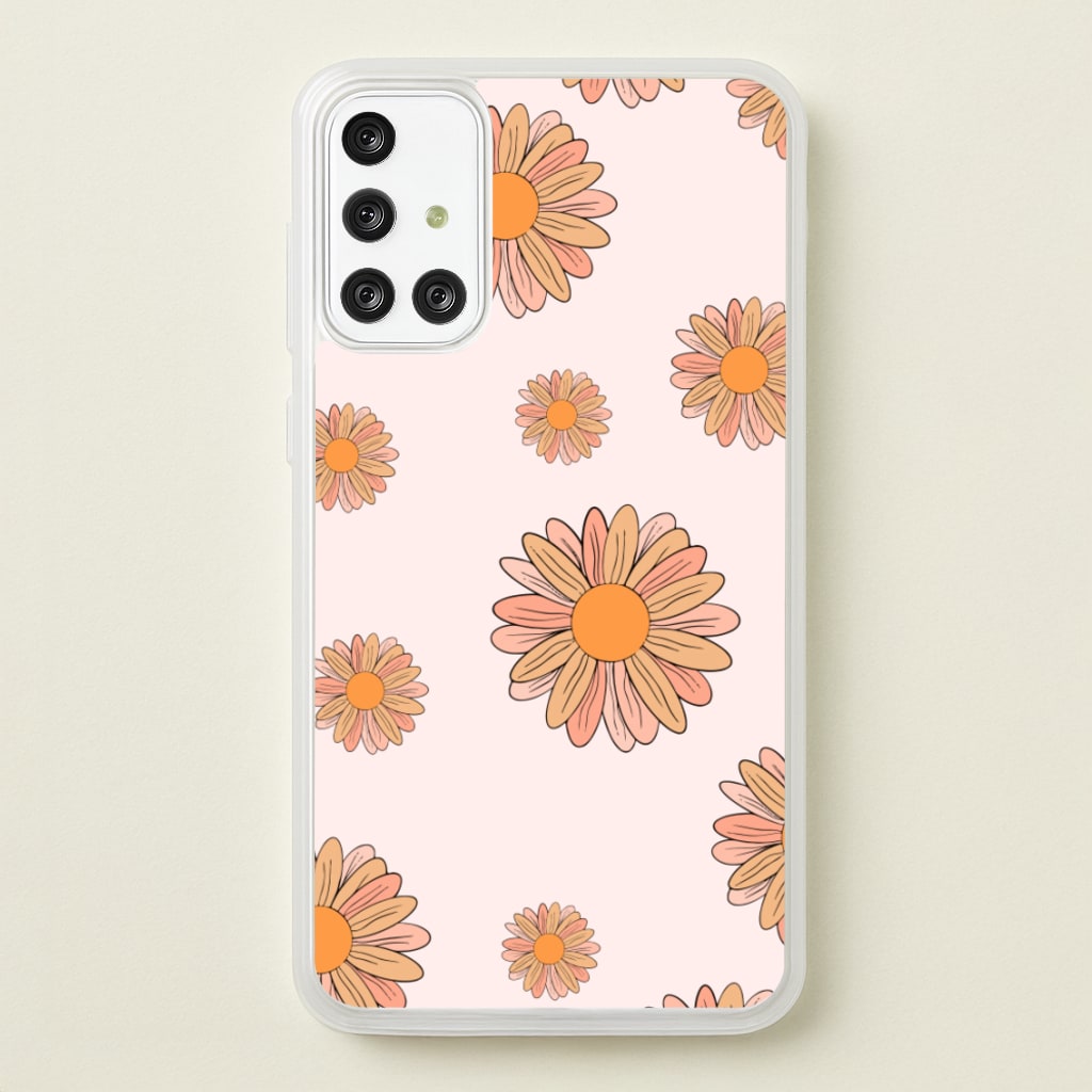 Peach Daisy  - Floral Pattern Phone Case for Galaxy A71