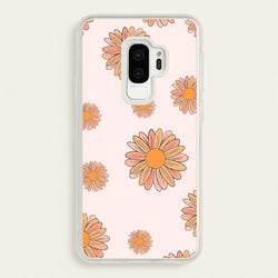 Peach Daisy  - Floral Pattern Phone Case for Galaxy S9 Plus