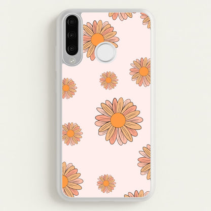 Peach Daisy  - Floral Pattern Phone Case for Huawei P30 Lite