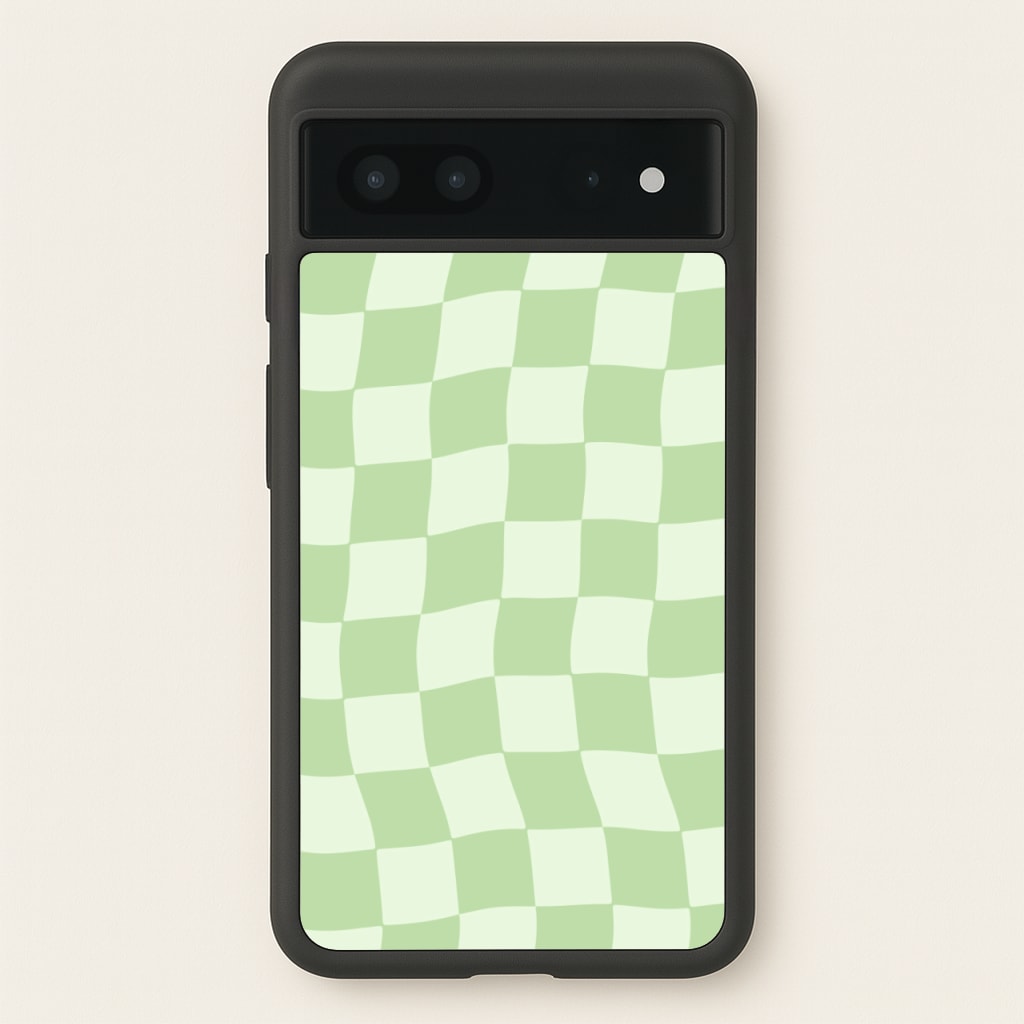 Green Checkers  - Abstract Pattern Phone Case for Google Pixel 7