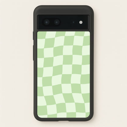 Green Checkers  - Abstract Pattern Phone Case for Google Pixel 7