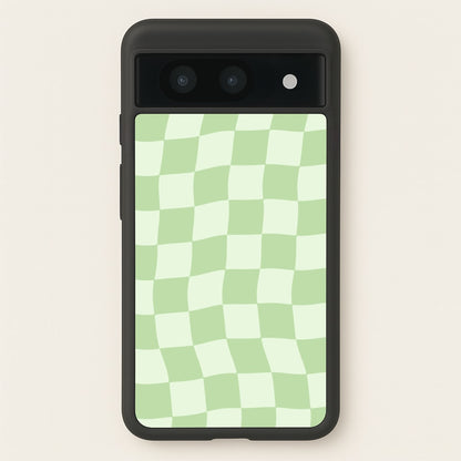 Green Checkers  - Abstract Pattern Phone Case for Google Pixel 8a