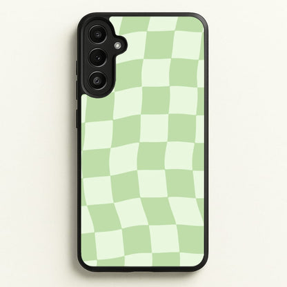 Green Checkers  - Abstract Pattern Phone Case for Galaxy A36