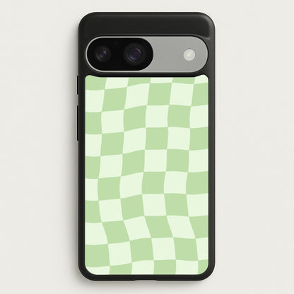 Green Checkers  - Abstract Pattern Phone Case for Google Pixel 9 / 9 Pro