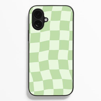 Green Checkers  - Abstract Pattern Phone Case for iPhone 16 Plus
