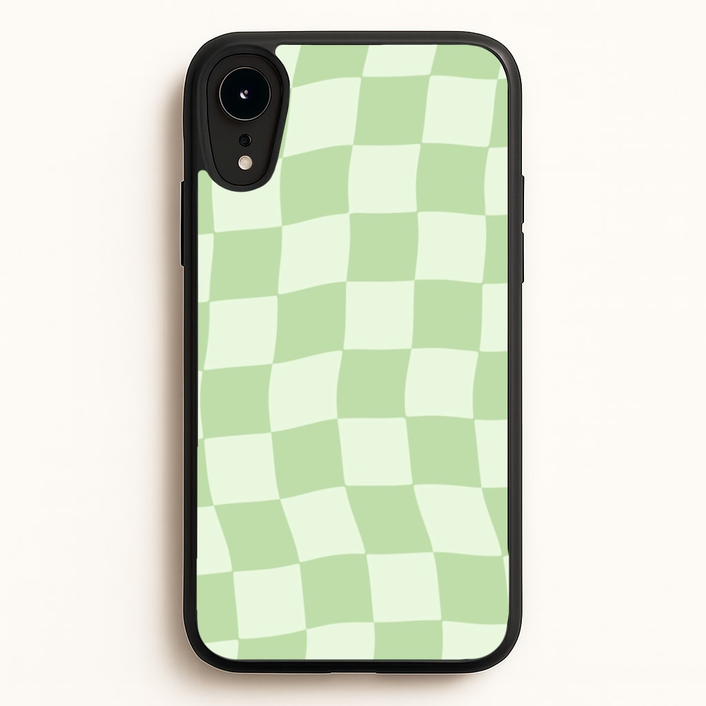 Green Checkers  - Abstract Pattern Phone Case for iPhone XR