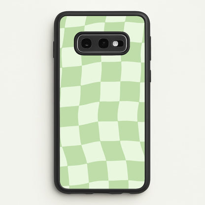 Green Checkers  - Abstract Pattern Phone Case for Galaxy S10e