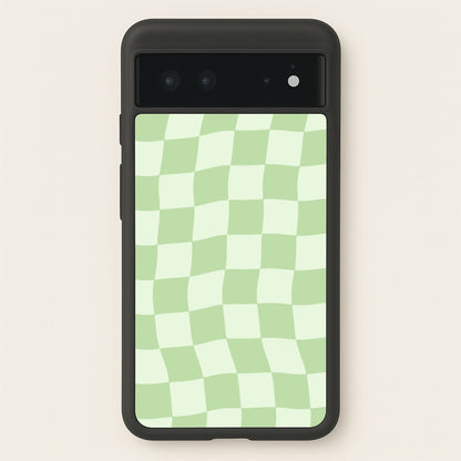 Green Checkers  - Abstract Pattern Phone Case for Google Pixel 6