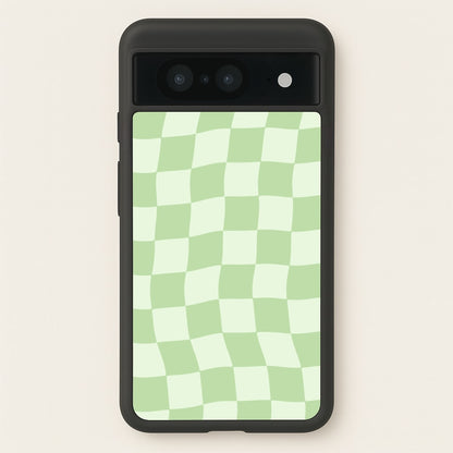Green Checkers  - Abstract Pattern Phone Case for Google Pixel 8