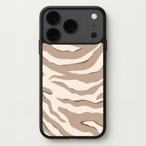 Neutral Tiger Print Phone Case for iPhone 17 Pro