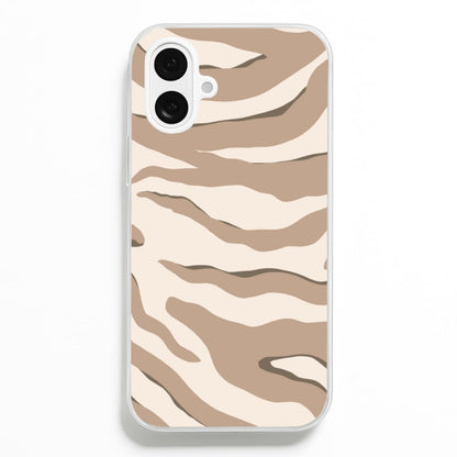 Neutral Tiger Print  - Animals Phone Case for iPhone 16 Plus