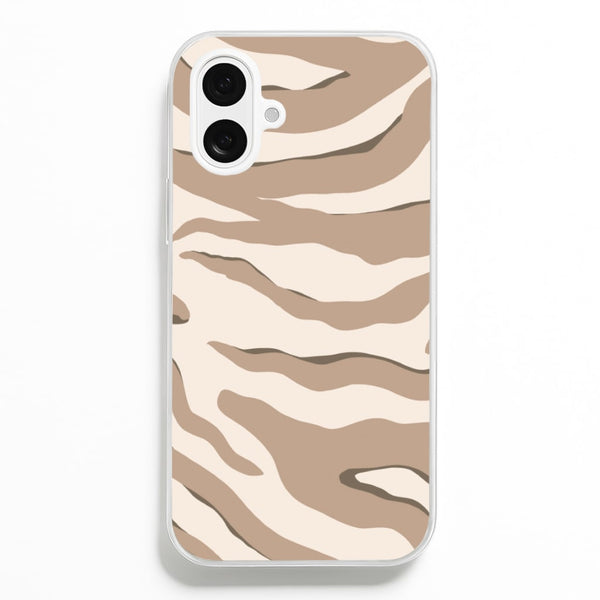 Neutral Tiger Print  - Animals Phone Case for iPhone 16 Plus