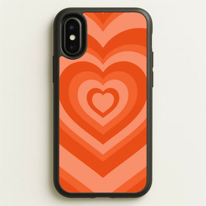 Orange - Colourful Hearts  - Colourful Hearts Phone Case for iPhone X / XS