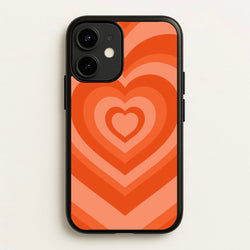 Orange - Colourful Hearts  - Colourful Hearts Phone Case for iPhone 12 Mini