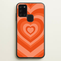 Orange - Colourful Hearts  - Colourful Hearts Phone Case for Galaxy A21s
