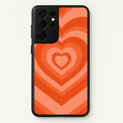 Orange - Colourful Hearts  - Colourful Hearts Phone Case for Galaxy S21 Ultra