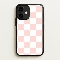 Pink And White Checkers  - Abstract Pattern Phone Case for iPhone 12 / 12 Pro
