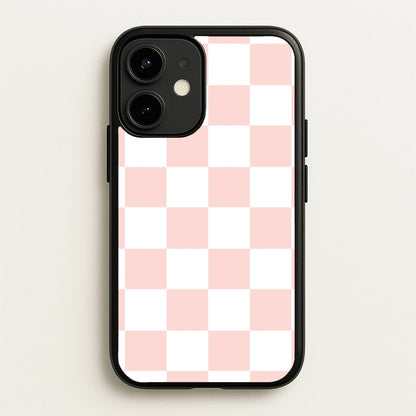 Pink And White Checkers  - Abstract Pattern Phone Case for iPhone 12 / 12 Pro