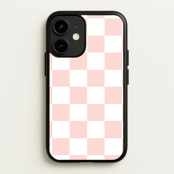 Pink And White Checkers  - Abstract Pattern Phone Case for iPhone 12 / 12 Pro
