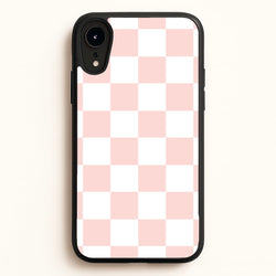 Pink And White Checkers  - Abstract Pattern Phone Case for iPhone XR