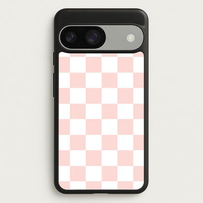 Pink And White Checkers  - Abstract Pattern Phone Case for Google Pixel 9 / 9 Pro