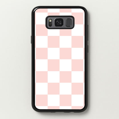 Pink And White Checkers  - Abstract Pattern Phone Case for Galaxy S8