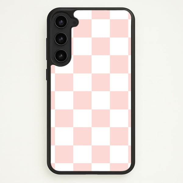 Pink And White Checkers  - Abstract Pattern Phone Case for Galaxy S23