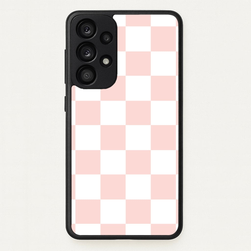 Pink And White Checkers  - Abstract Pattern Phone Case for Galaxy A53