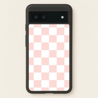 Pink And White Checkers  - Abstract Pattern Phone Case for Google Pixel 7a
