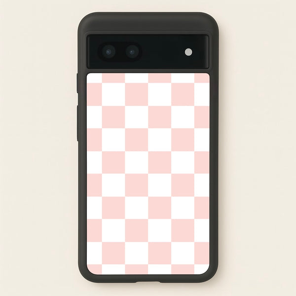 Pink And White Checkers  - Abstract Pattern Phone Case for Google Pixel 7a