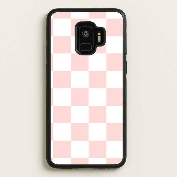 Pink And White Checkers  - Abstract Pattern Phone Case for Galaxy S9