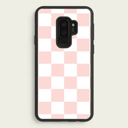 Pink And White Checkers  - Abstract Pattern Phone Case for Galaxy S9 Plus