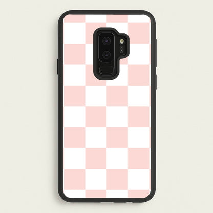 Pink And White Checkers  - Abstract Pattern Phone Case for Galaxy S9 Plus