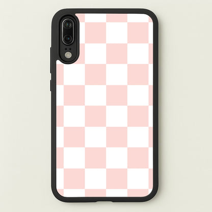 Pink And White Checkers  - Abstract Pattern Phone Case for Huawei P20