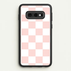 Pink And White Checkers  - Abstract Pattern Phone Case for Galaxy S10e