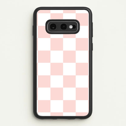Pink And White Checkers  - Abstract Pattern Phone Case for Galaxy S10e