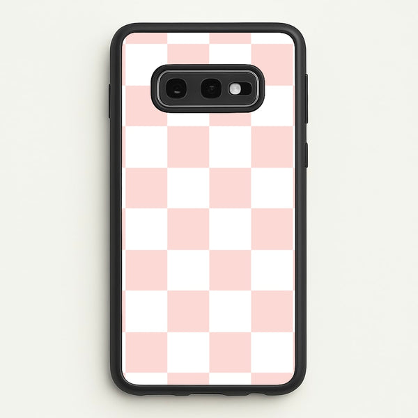 Pink And White Checkers  - Abstract Pattern Phone Case for Galaxy S10e