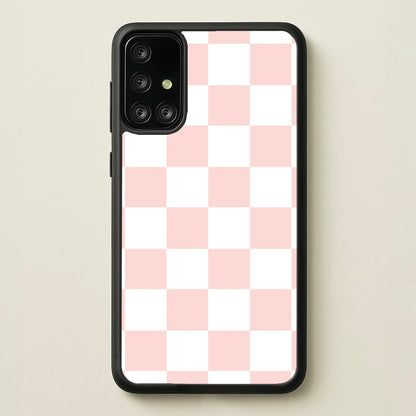 Pink And White Checkers  - Abstract Pattern Phone Case for Galaxy A71