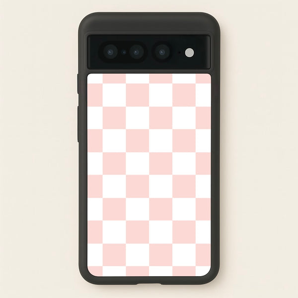 Pink And White Checkers  - Abstract Pattern Phone Case for Google Pixel 7 Pro