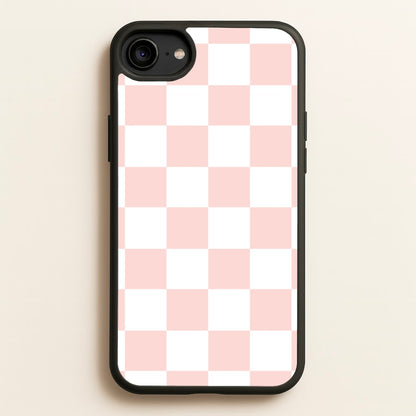 Pink And White Checkers  - Abstract Pattern Phone Case for iPhone 6 / 7 / 8 / SE