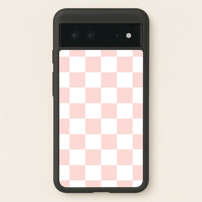 Pink And White Checkers  - Abstract Pattern Phone Case for Google Pixel 6