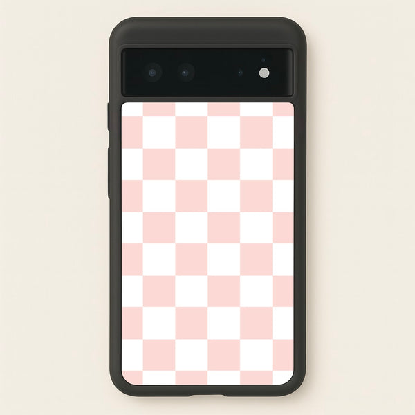 Pink And White Checkers  - Abstract Pattern Phone Case for Google Pixel 6